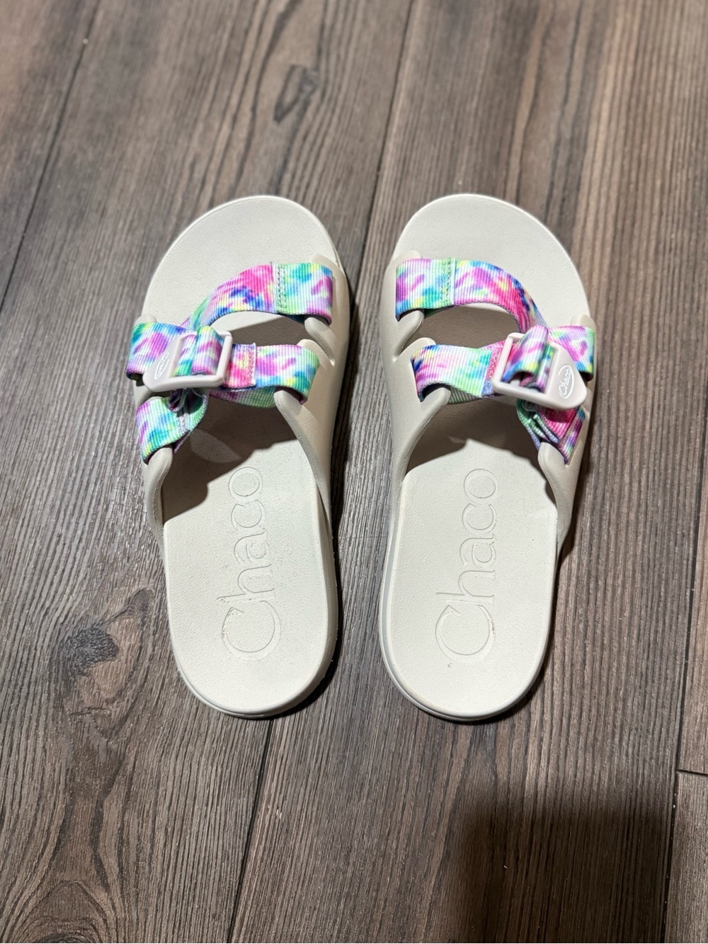 Chaco Lowdown Adjustable Slides Sandals Tie Dye Multicolor Women’s Size 6